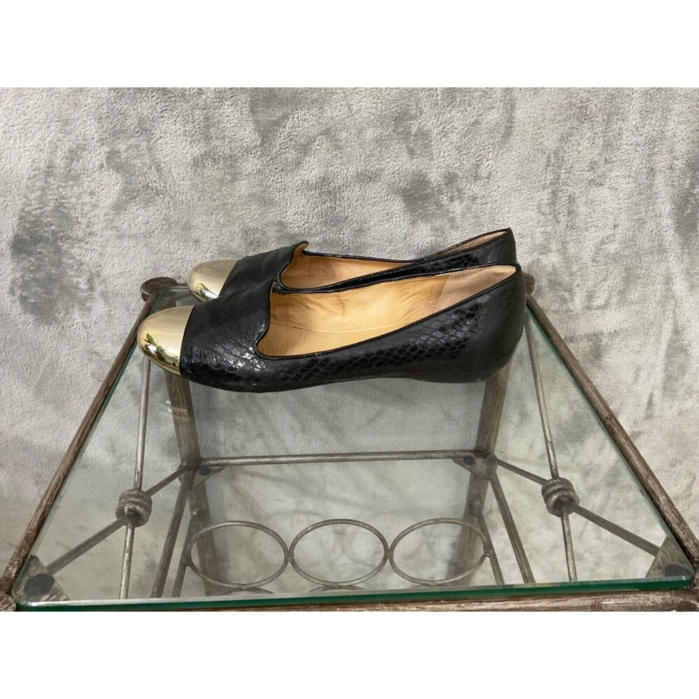 Giani Bernini Leather comfort shoes Flats women’s size 7.5 two tone black/gold